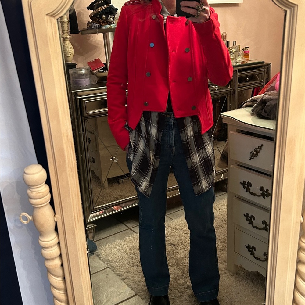 BCBGMAXAZRIA Red Military Style Jacket